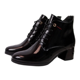Patent high-heeled boots Potocki W WOL32 black
