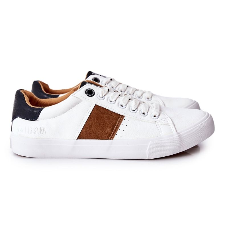Leather Sneakers Big Star II174037 White-Beige brown Leather Sneakers Big Star II174037 White-Beige brown