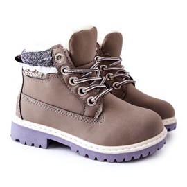 PH1 Children's Warm Trappers With Fur Gray Estee brown PH1 Children's Warm Trappers With Fur Gray Estee brown