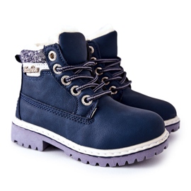 PH1 Children's Warm Trappers With Fur Navy Blue Estee