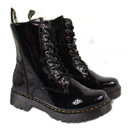 Black lacquered leather boots Filippo W PAW80B