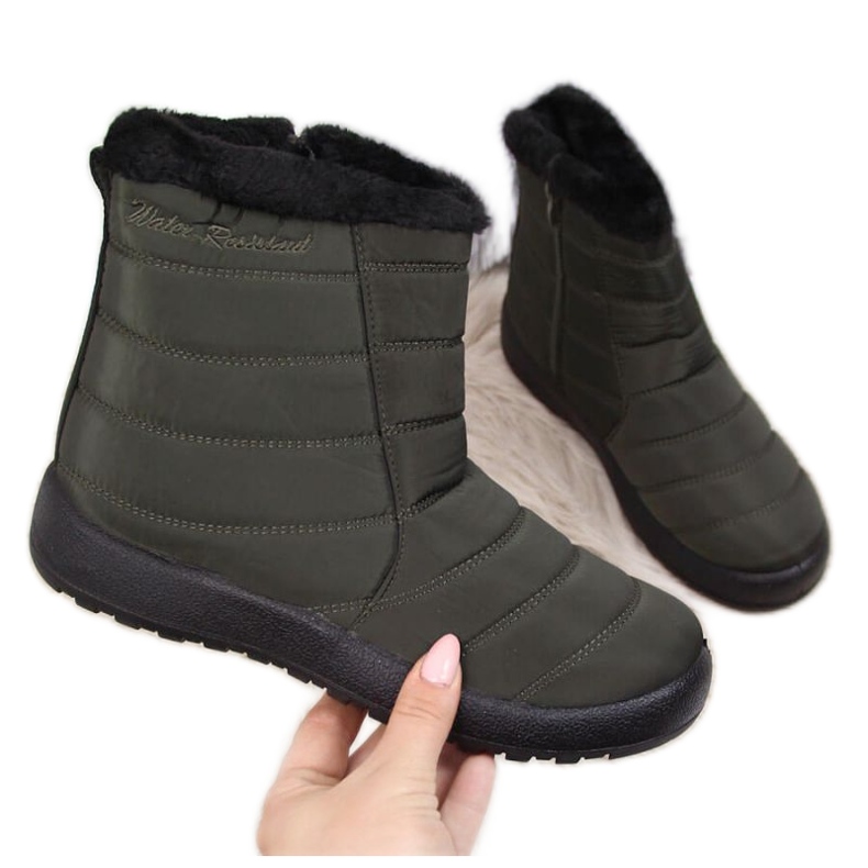 Waterproof snow boots with zipper News W EVE181D khaki black