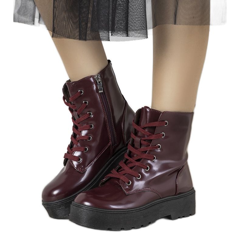Jeanne maroon boots claret