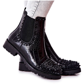 Black Monah Jodhpur Boots With Jets