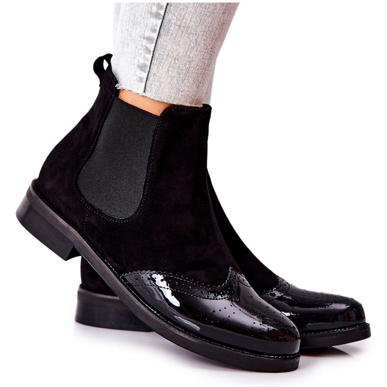 Leather Slip-On Boots Laura Messi Black 2096