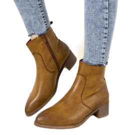 Women's camel boots, Hortense cowboy boots brown