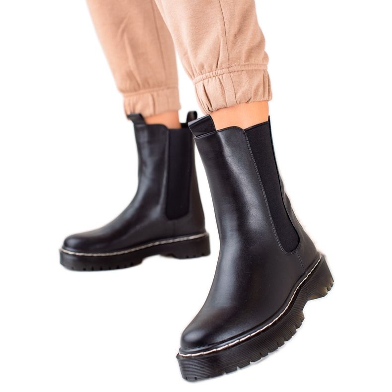 S. BARSKI High Chelsea Boots on the S.BARSKI Platform black