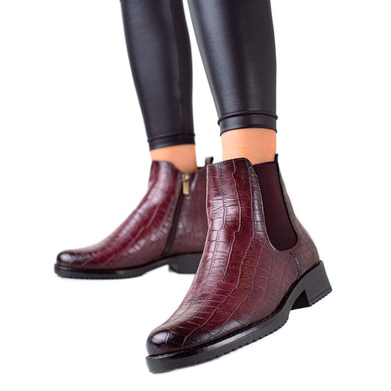 Fashionable boots on the VINCEZA zipper red multicolored