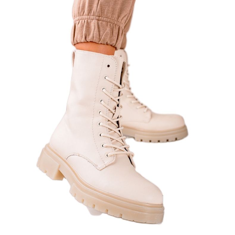Evento Warm boots with eco leather beige Evento Warm boots with eco leather beige