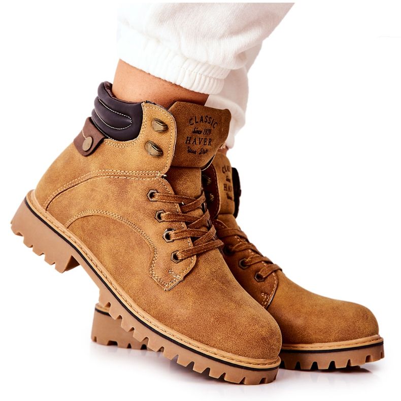 PH1 Women's insulated Trappers with a zipper, Camel Lenox brown