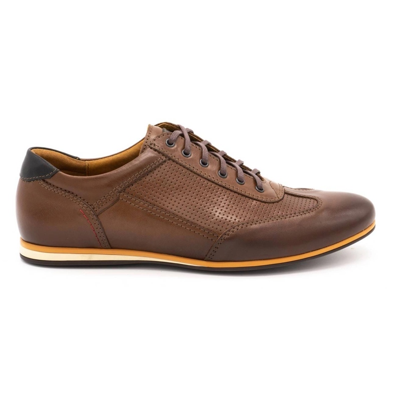 Kampol Casual leather men's shoes 64 / C1 brown