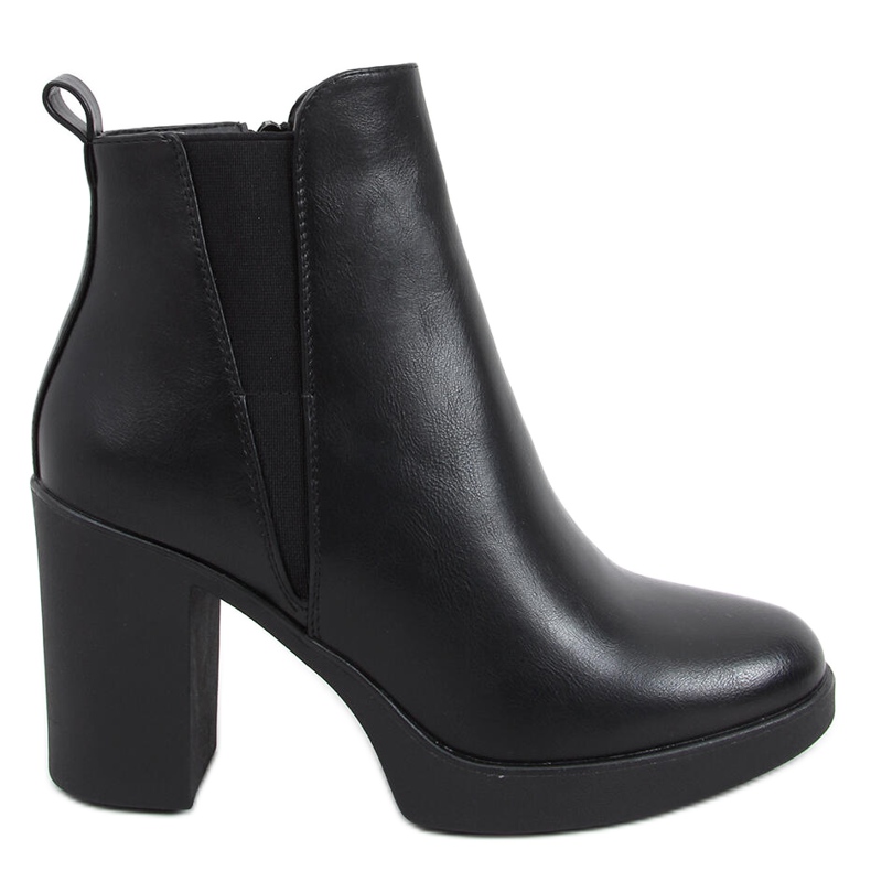 Black boots with high heels black 6917 Black