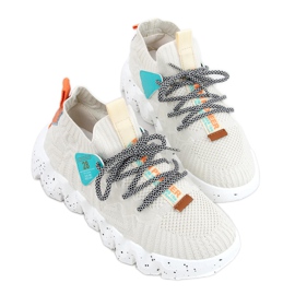 High-soled beige NB387 Beige sports shoes