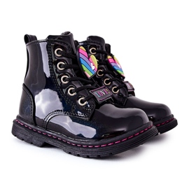 PE1 Lacquered Boots Warmed With Wool Black Anlon ['black']