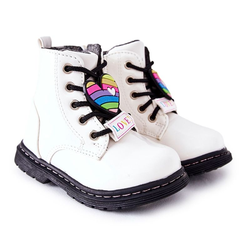 PE1 Lacquered Boots Warmed With Wool White Anlon