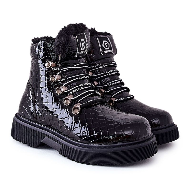 Children's Fur-insulated Black Boots Doreen Children's Fur-insulated Black Boots Doreen