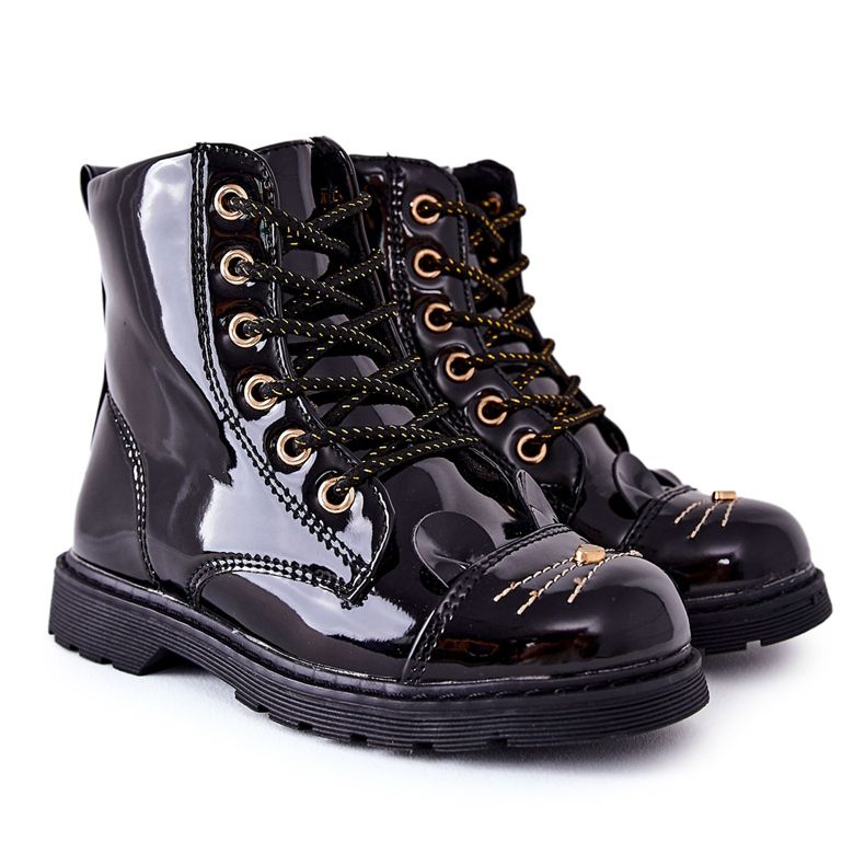 PE1 Black Mousie Warm Boots Workers On The Zipper