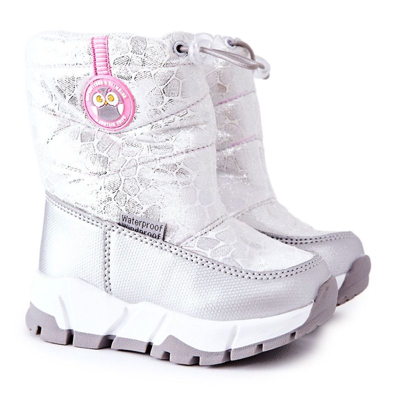 PJ2 Children's Warm Snow Boots With Slider Silver-White Laoth PJ2 Children's Warm Snow Boots With Slider Silver-White Laoth