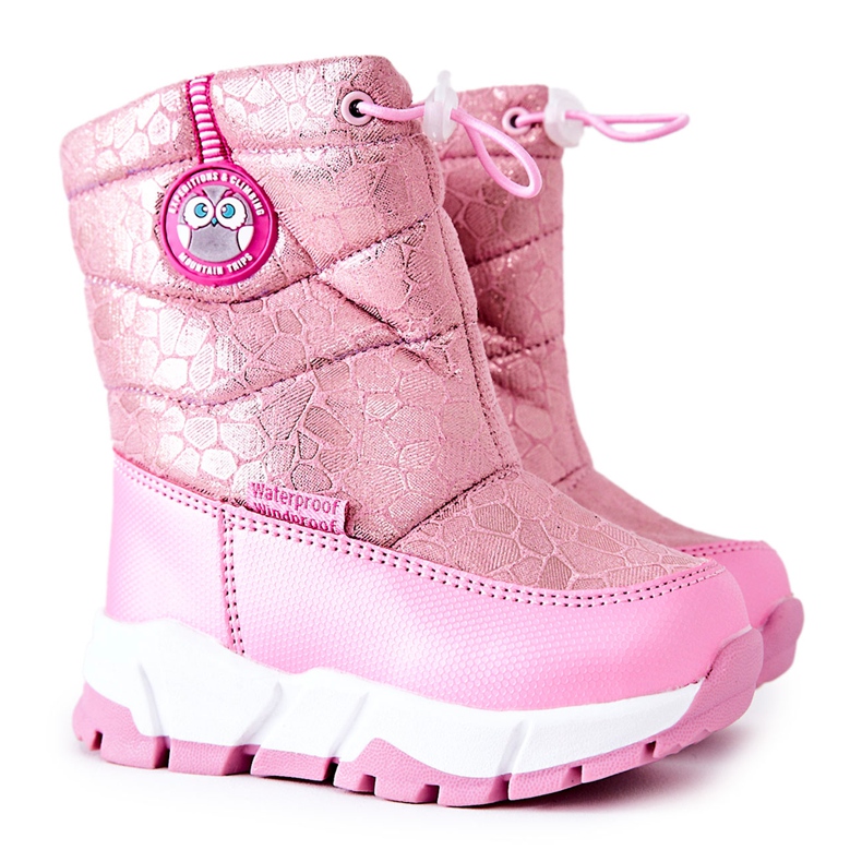 PJ2 Children's Warm Snow Boots With Pink Layoth Zipper