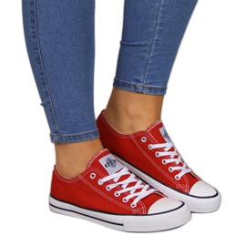 Low textile sneakers NEWS W EVE8D red navy blue