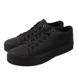 Black low-top sneakers on the Big Star W II274098 platform Black low-top sneakers on the Big Star W II274098 platform