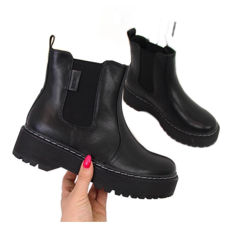 Big Star II274101 insulated Chelsea boots, black Big Star II274101 insulated Chelsea boots, black