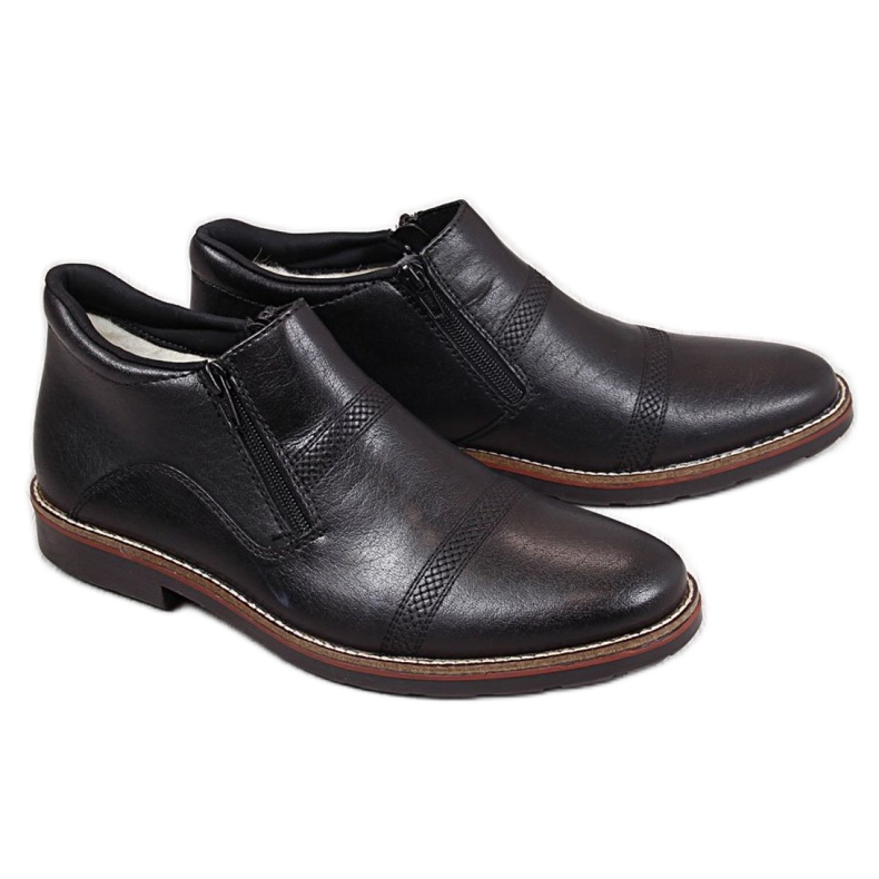 Comfortable leather boots M Rieker 15381-00 black