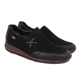 Leather shoes with a wedge, black W Rieker 44259