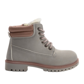 Faye's gray children's trappers beige grey