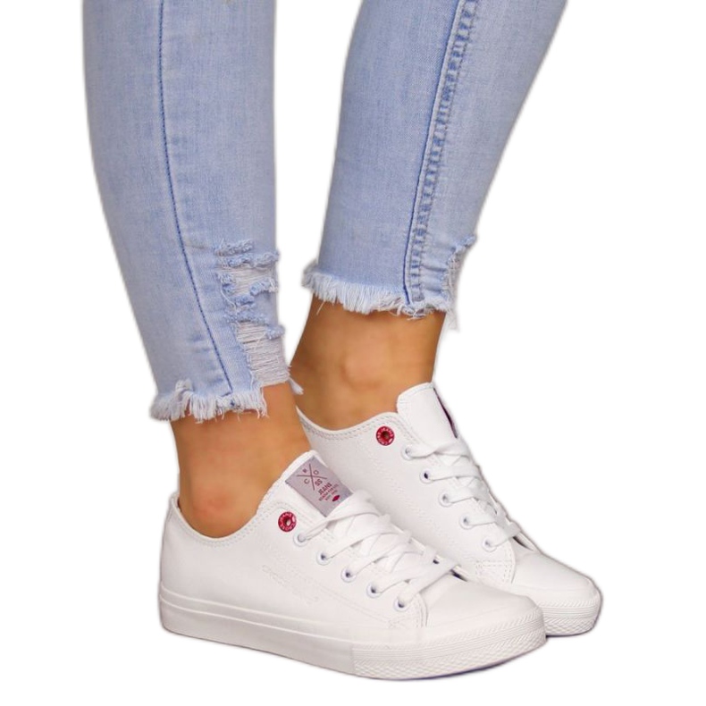 Low-eco leather sneakers Cross Jeans W INT1140B white
