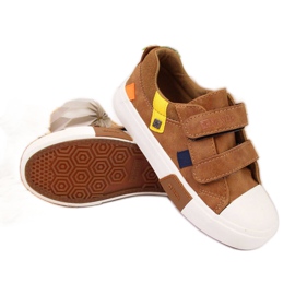 Low-top sneakers with eco leather Big Star Jr II374017 camel white Low-top sneakers with eco leather Big Star Jr II374017 camel white