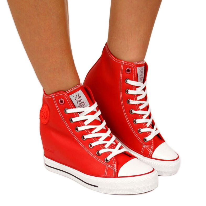 Red Cross Jeans wedge sneakers Fashionable Shoes