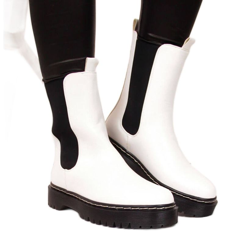 Warm Chelsea boots S. Barski W OLI130B white Warm Chelsea boots S. Barski W OLI130B white
