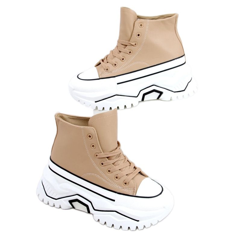 Corbel Khaki high-soled sneakers beige