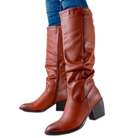 Super Mode Brown Boots With Eco Leather Super Mode Brown Boots With Eco Leather