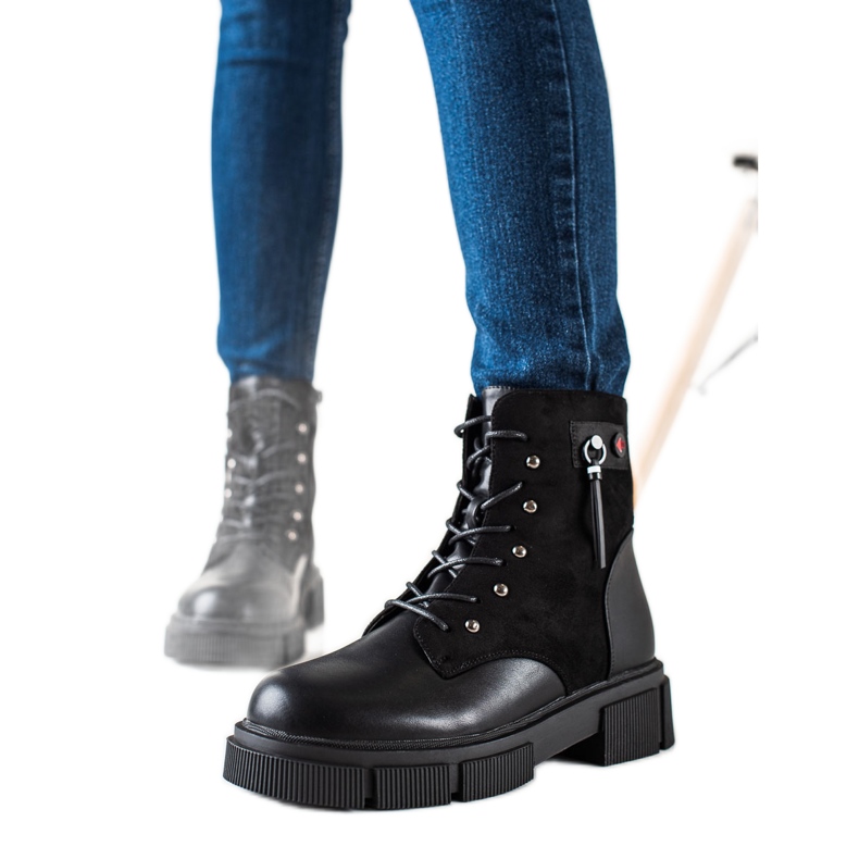 W. Potocki Lace-up boots on the Potocki platform black