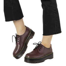 Burgundy brogues on a thick Ronde sole red Burgundy brogues on a thick Ronde sole red