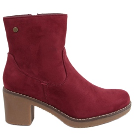 Linzi Wine rubber heel boots red