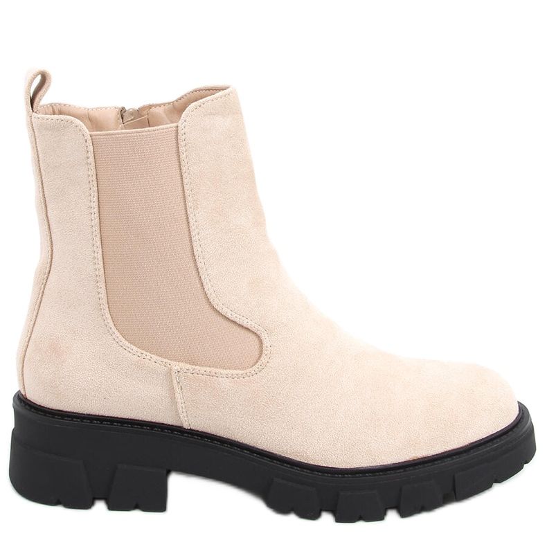Hege Beige Suede Chelsea Boots