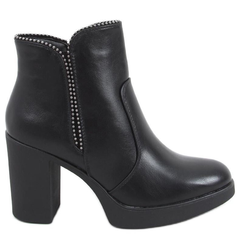 Thea Black high-heeled ankle boots