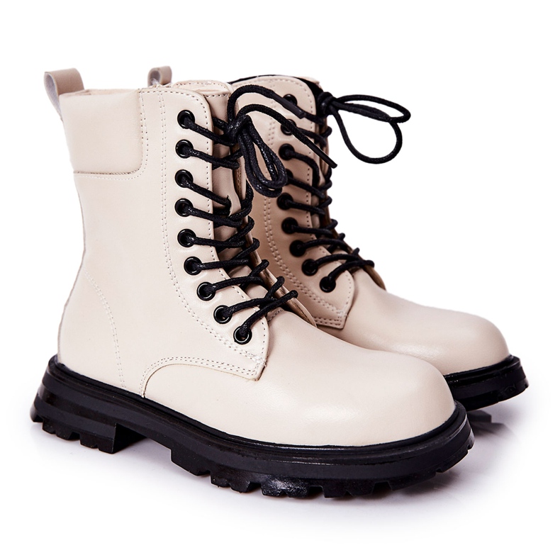 FR1 Classic Children's Beige Clarika Boots With Zipper FR1 Classic Children's Beige Clarika Boots With Zipper