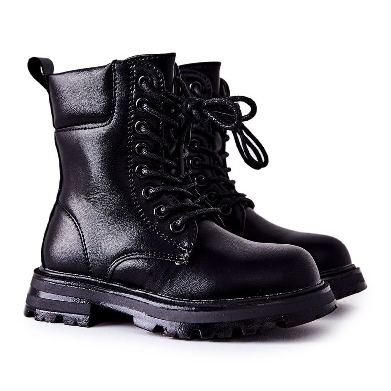 FR1 Children's Black Dollay Boots With Buckle