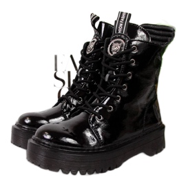 Black lacquered leather boots Filippo W PAW297 Black lacquered leather boots Filippo W PAW297
