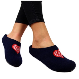 Home slippers with heart Panto Fino W INT1631 navy blue