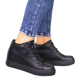 Black Wedge Sneakers Big Star W EE274127