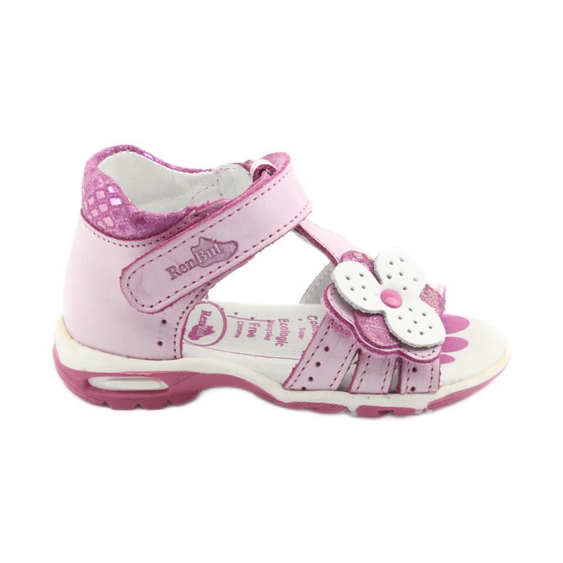 Pink sandals with flowers Ren But 1406 white