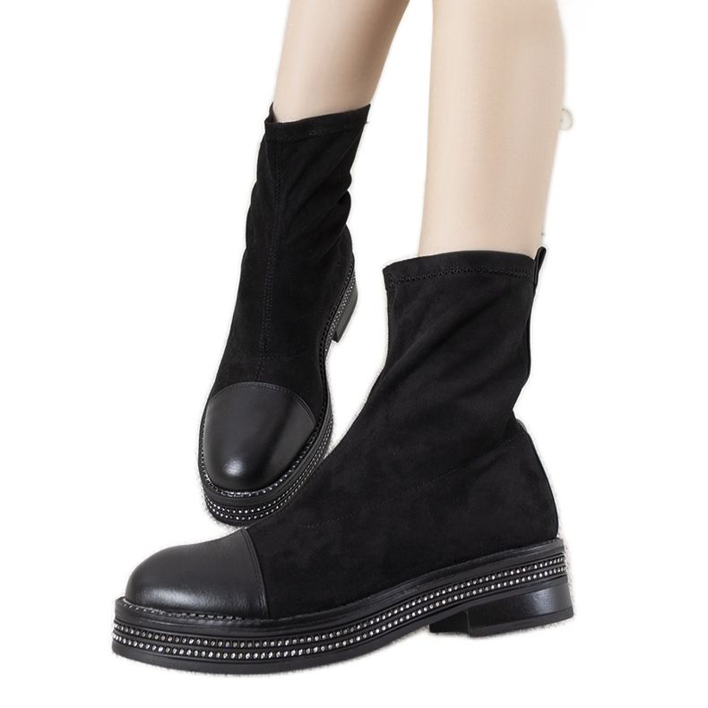 Black boots with cubic zirconia My Way