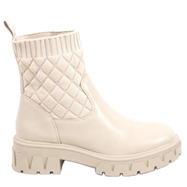 Boots with a quilted upper Elin Beige Boots with a quilted upper Elin Beige