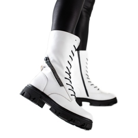 Boots With Decorative Zipper By Sergio Leone white