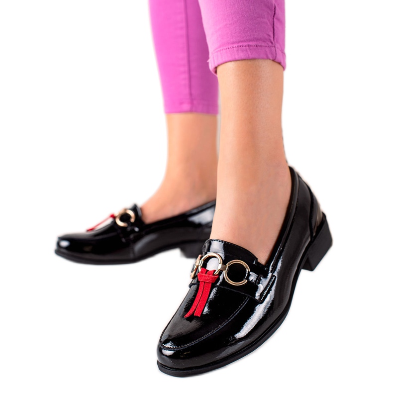 Filippo Lacquered Leather Shoes black